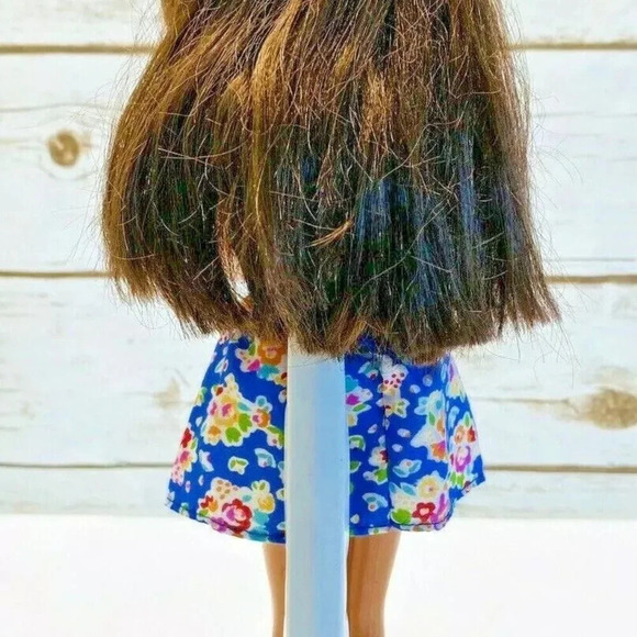 MATTEL BARBIE Brunette Hair Brown Eyes Floral Dress 12" Used Tall Used - Picture 4 of 12